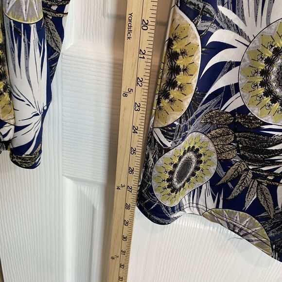 C-Mode Stretch Pants Women Sz M Lose Comfy Floral Elastic Waist - Picture 9 of 11